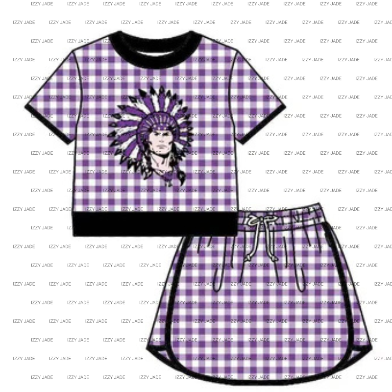 Gingham Skirt Set